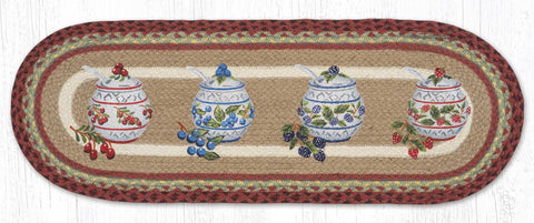 OP-390 Jam Jars Oval Table Runner 13"x36"