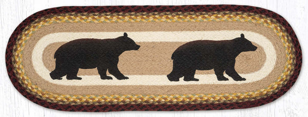 OP-395 Cabin Bear Oval Table Runner 13"x36"