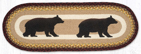OP-395 Cabin Bear Oval Table Runner 13"x36"
