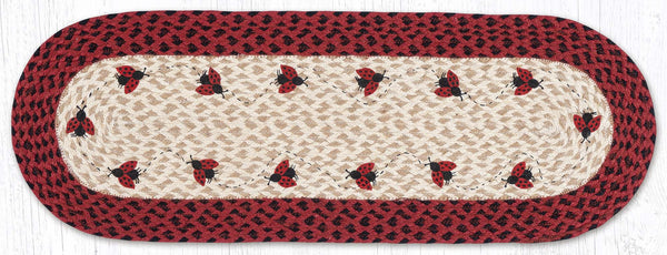 OP-396 Ladybug Oval Table Runner 13"x36"