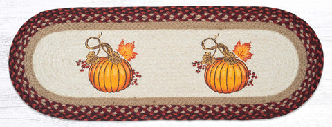 OP-417 Autumn Pumpkin Oval Table Runner 13"x36"