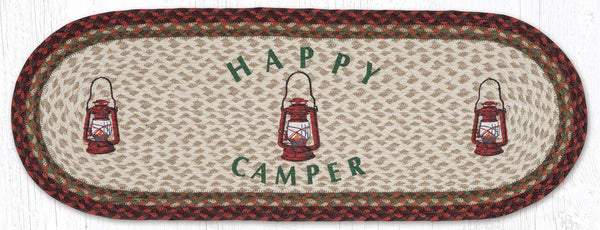 OP-417 Happy Camper Oval Table Runner 13"x36"