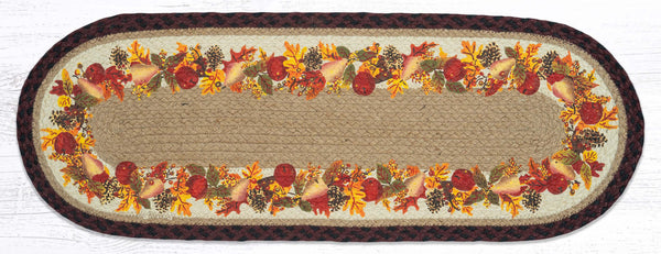 OP-431 Autumn Wreath Oval Table Runner 13"x36"