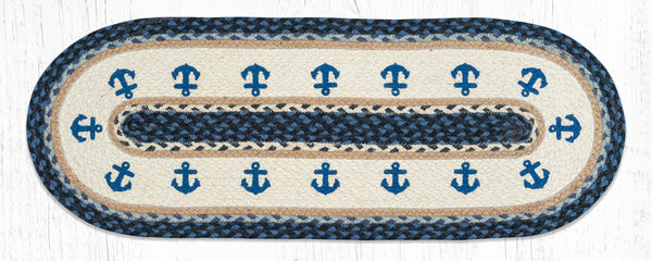 OP-443 Anchor Oval Table Runner 13"x36"