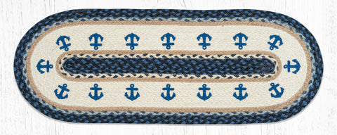 OP-443 Anchor Oval Table Runner 13"x36"