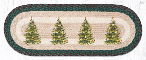OP-508 Christmas Tree Oval Table Runner 13"x36"