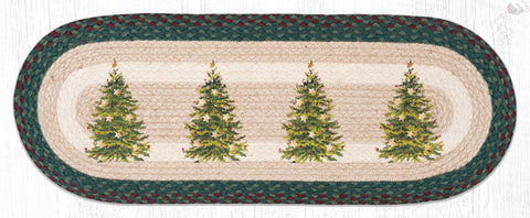 OP-508 Christmas Tree Oval Table Runner 13"x36"
