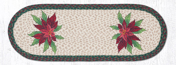 OP-508 Poinsettias Oval Table Runner 13"x36"