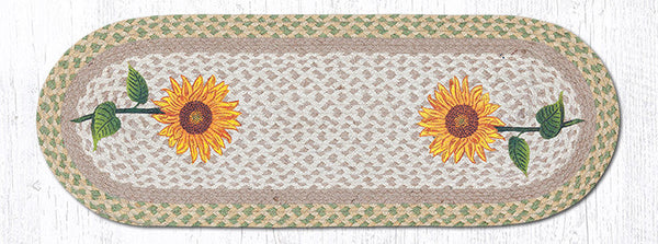 OP-529 Tall Sunflowers Oval Table Runner 13"x36"