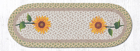 OP-529 Tall Sunflowers Oval Table Runner 13"x36"