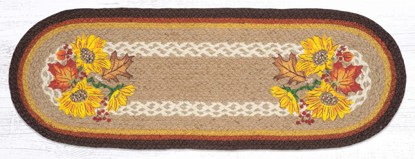 OP-606 Autumn Sunflower Oval Table Runner 13"x36"