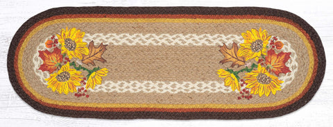 OP-606 Autumn Sunflower Oval Table Runner 13"x36"