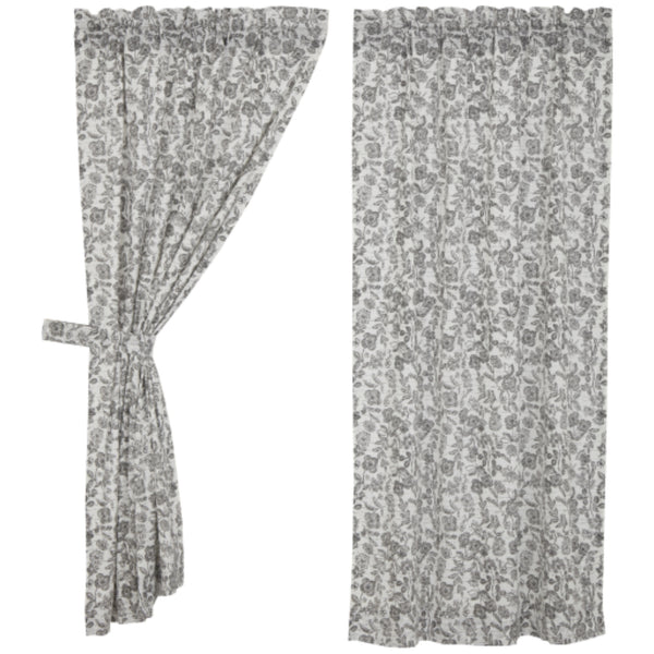 Gray Gables Floral Short Panel Set of 2 63Lx36W