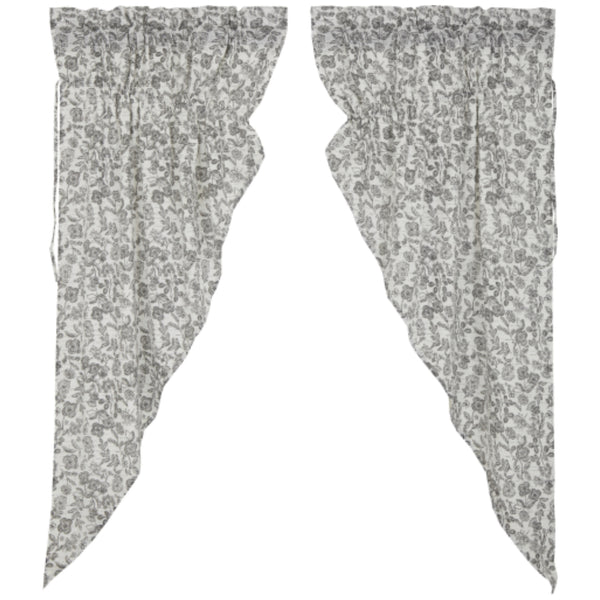 Gray Gables Floral Prairie Curtain Set of 2 63Lx36Wx18