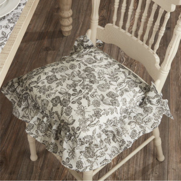 Gray Gables Floral Chair Pad 16Lx16W