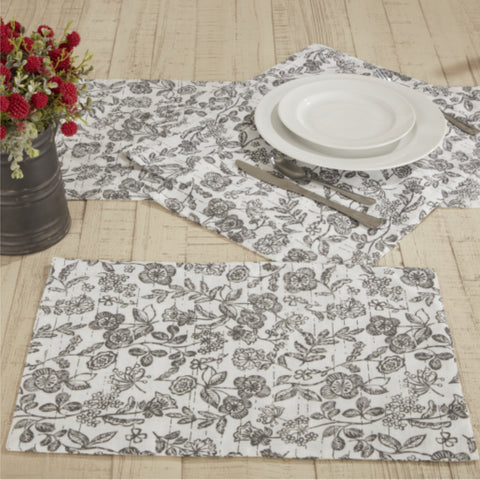 Gray Gables Floral Placemat Set of 4 18Lx12W