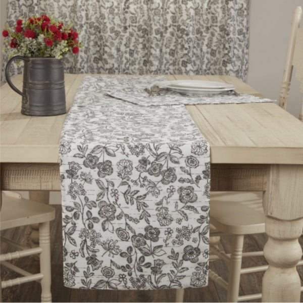 Gray Gables Floral Runner 72Lx13W
