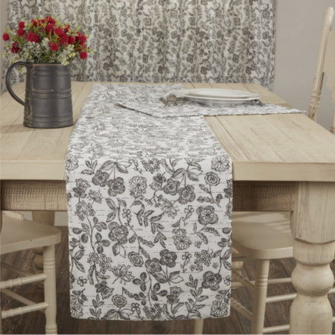 Gray Gables Floral Runner 72Lx13W