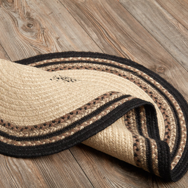 Sawyer Mill Charcoal Cow Jute Rug Oval 20x30