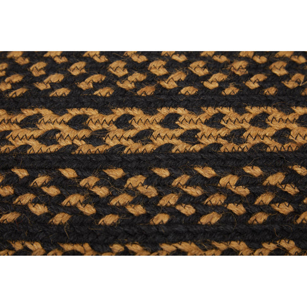 Black & Tan Jute Rug Oval 24x36