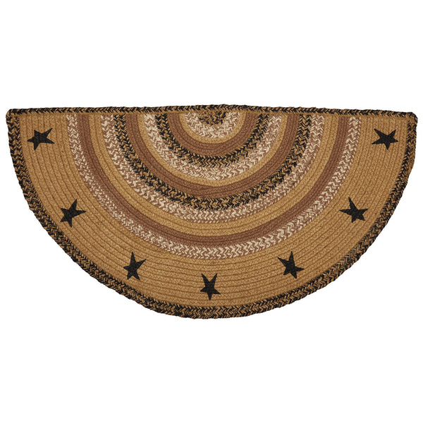 Kettle Grove Jute Rug Half Circle Stencil Stars 16.5x33