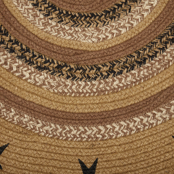 Kettle Grove Jute Rug Half Circle Stencil Stars 16.5x33