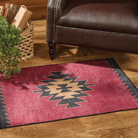 BLACK BEAR RED DAWN WASHABLE RUG 24" X 38"