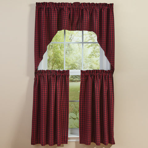 BLACK BEAR RED DAWN SWAGS 72" X 36"