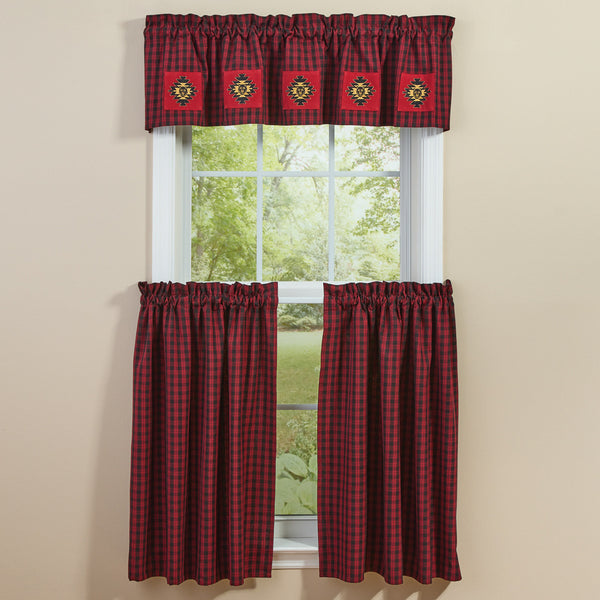 BLACK BEAR RED DAWN LINED PATCH VALANCE 60" X 14"