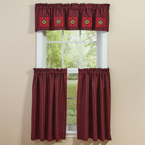 BLACK BEAR RED DAWN LINED PATCH VALANCE 60" X 14"