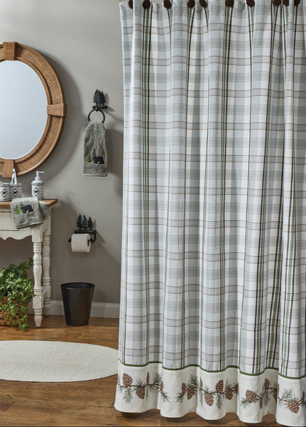 Ponderosa Pine Bordered Shower Curtain 72" X 72"