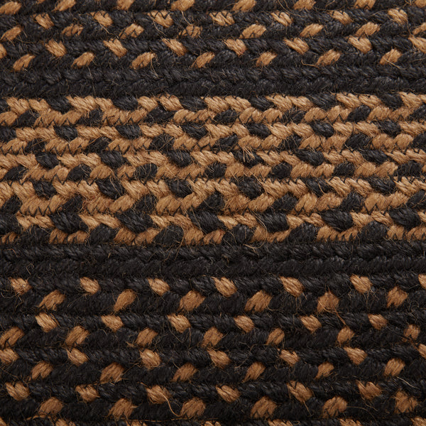 Black & Tan Jute Rug Oval w/ Pad 36x60