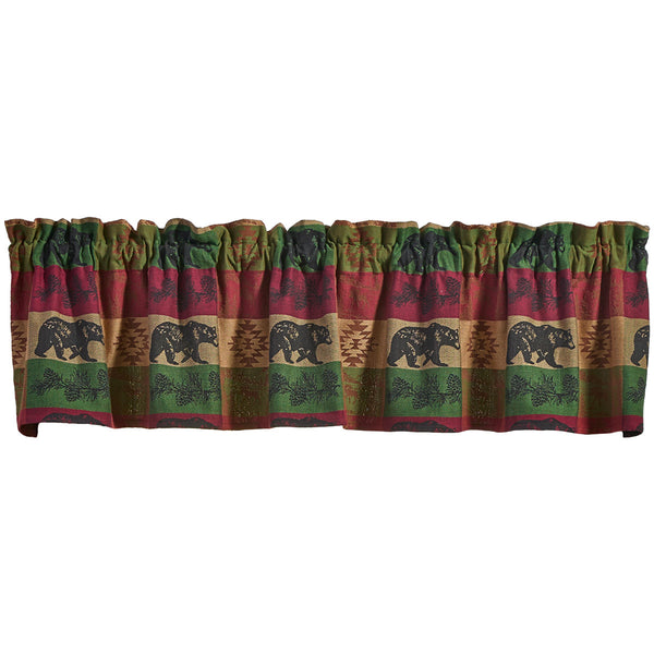 Pinecones And Trees Jacquard Valance 14" L