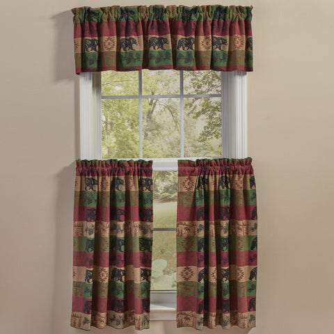 Pinecones And Trees Jacquard Valance 14" L