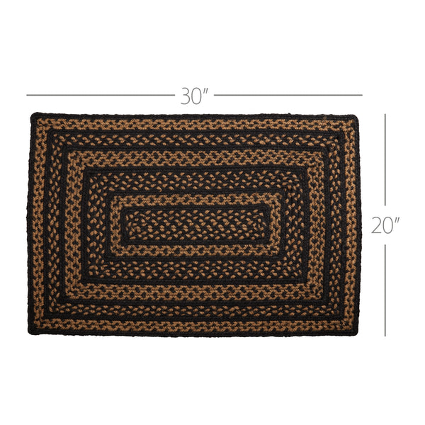 Black & Tan Jute Rug Rect 20x30