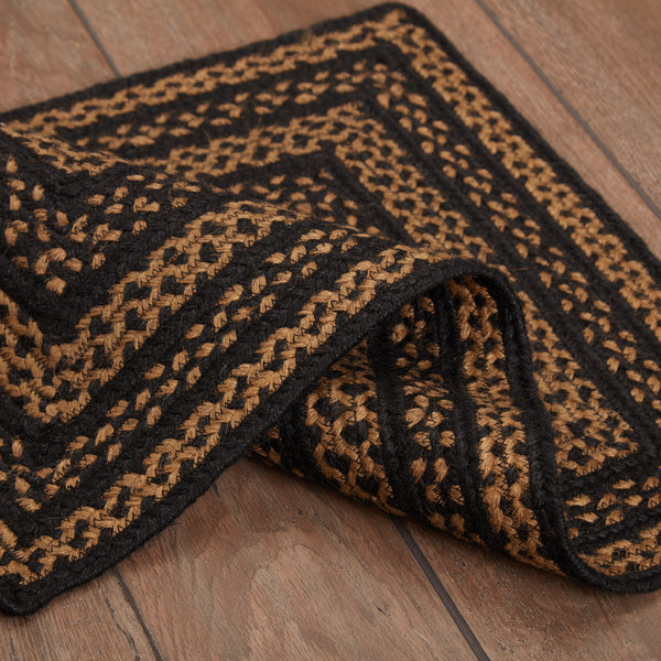 Black & Tan Jute Rug Rect 20x30