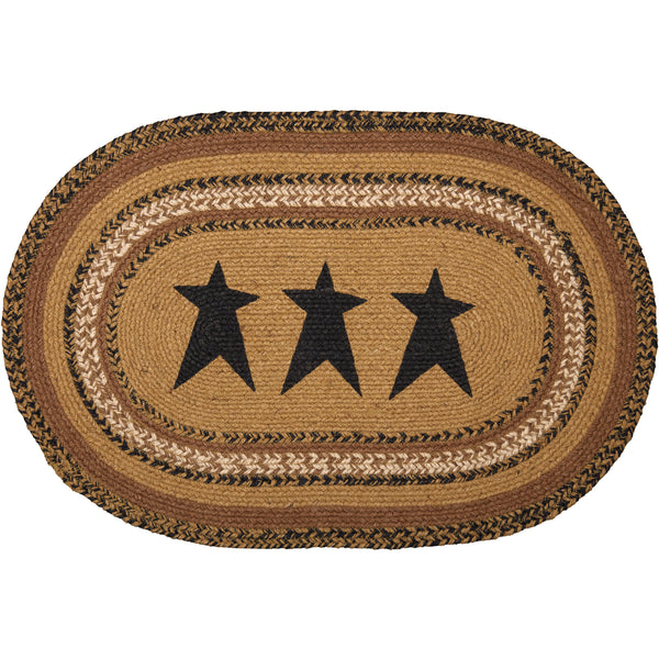 Kettle Grove Jute Rug Oval Stencil Stars 20x30
