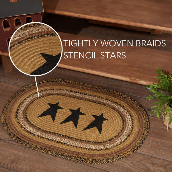 Kettle Grove Jute Rug Oval Stencil Stars 20x30