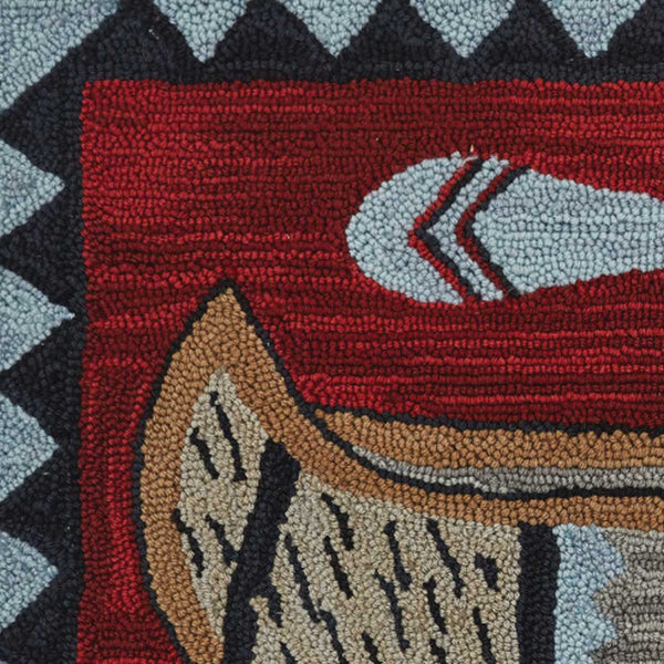 Wilderness Canoe Hooked Rug 2' x 3'