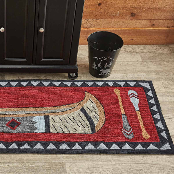 The Wilderness Canoe Hooked Runner are a great way to add an intricate design to your home while still maintaining your country style! Also available in 2' x 3', Wilderness Canoe Hooked Rug.