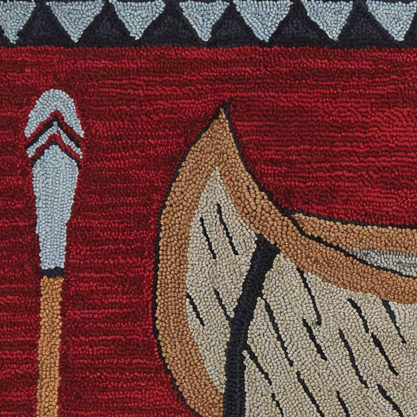 Wilderness Canoe Hooked Rug Runner 2' x 6'
