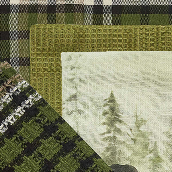 Watercolor Wildlife 3 Dishtowel/1 Dishcloth Set