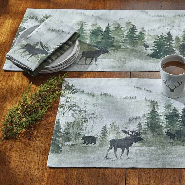 Watercolor Wildlife Table Runner 54"L