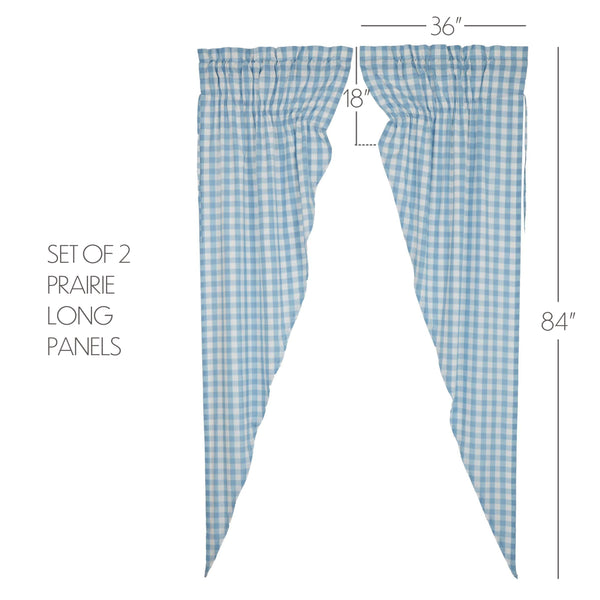 Annie Buffalo Blue Check Prairie Long Panel Set of 2 84x36x18