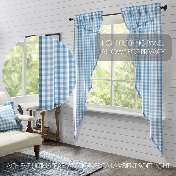 Annie Buffalo Blue Check Prairie Long Panel Set of 2 84x36x18