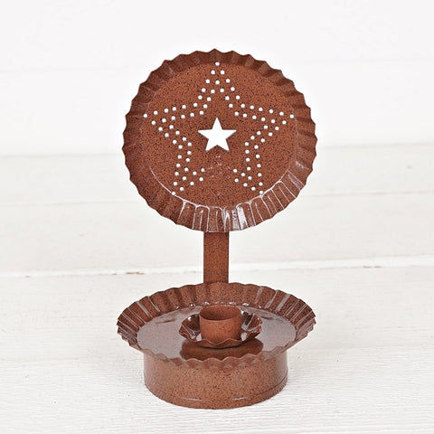 Taper Holder with Star Back Slash. See website for free shipping offer. Primitive Country Farmhouse Home Decor. 