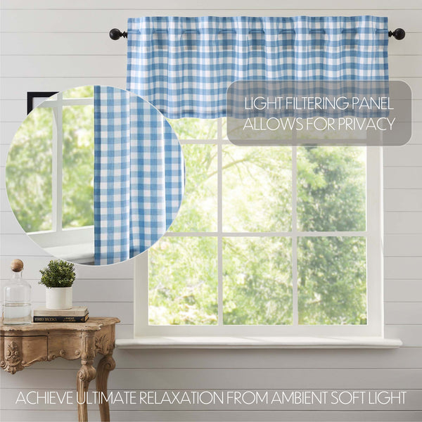 Annie Buffalo Blue Check Valance 16x72