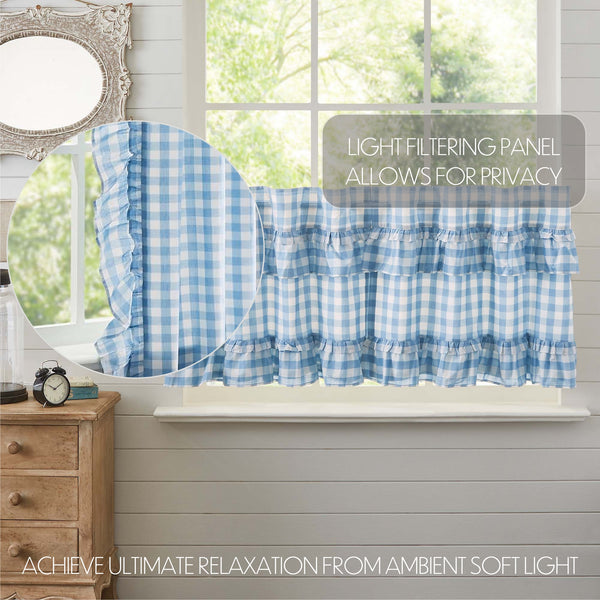 Annie Buffalo Blue Check Ruffled Tier Set of 2 L24xW36