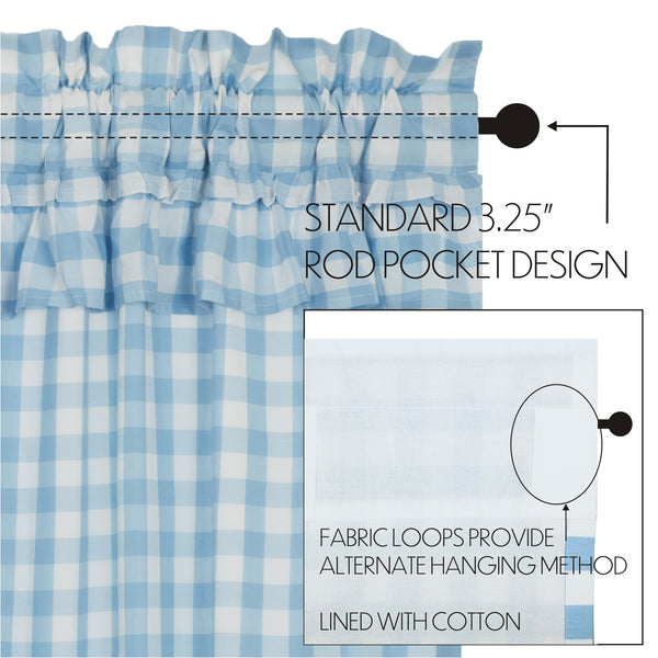 Annie Buffalo Blue Check Ruffled Valance 16x60