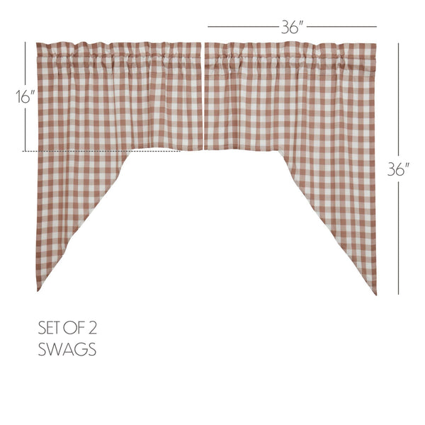 Annie Buffalo Portabella Check Swag Set | 36x36x16 | Country Curtains